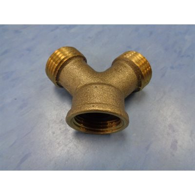 Y LAITON 3 / 4" FEMELLE HOSE À JARD. X 2 SORT. MÂLE HOSE À JA