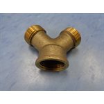 Y LAITON 3 / 4" FEMELLE HOSE À JARD. X 2 SORT. MÂLE HOSE À JA