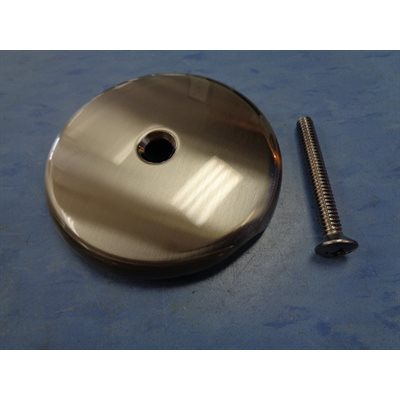 PLAQUE DE TROP-PLEIN 1 TROU + VIS NICKEL