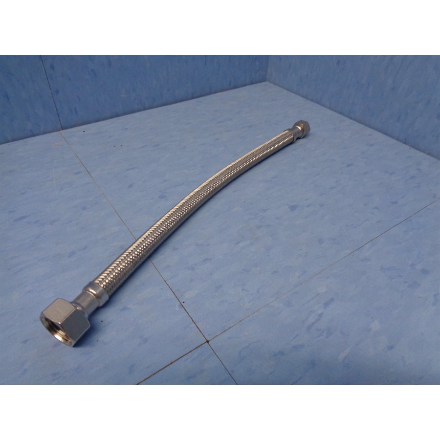 HIGHCRAFT Ligne d'alimentation en eau de toilette flexible de 61 cm en acier inoxydable tressé Connecteur de tuyau de toilette Compression 3/8 x 7/8 Écrou en plastique